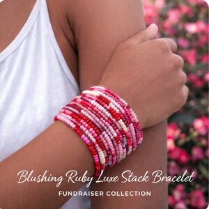 Blushing Ruby Luxe Stack Bracelet – Fundraiser Collection